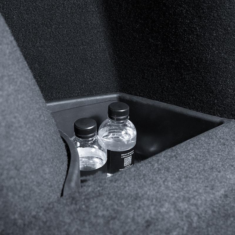 2x Car Trunk Side Storage Box Garbage Bins Organizer Flocking Mat Partition Board Stowing Tidying Compatible for