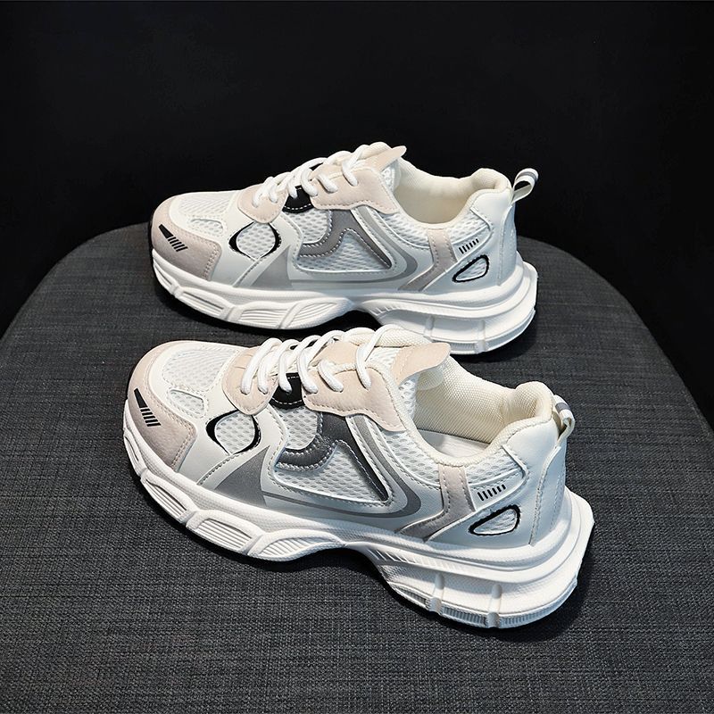 

Сетчатые дышащие женские весенне-летние новые кроссовки на толстой подошве с увеличением роста, амортизирующие, легкие, повседневные спортивные туфли 40 белый