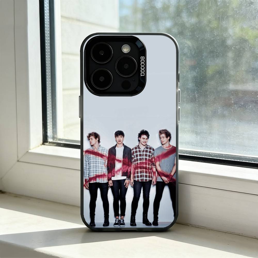 5 Seconds Of Summers 5SOS Phone Case For iPhone 17,16,15,14,13,12,11 Plus,Pro Max,XS,Colorful Silver Phone Case Funda Cover