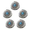 5 Pcs Leather Decorative Button Imitation Turquoise Buttons Flower Clothes Buttons for Jewelry Making Decoration