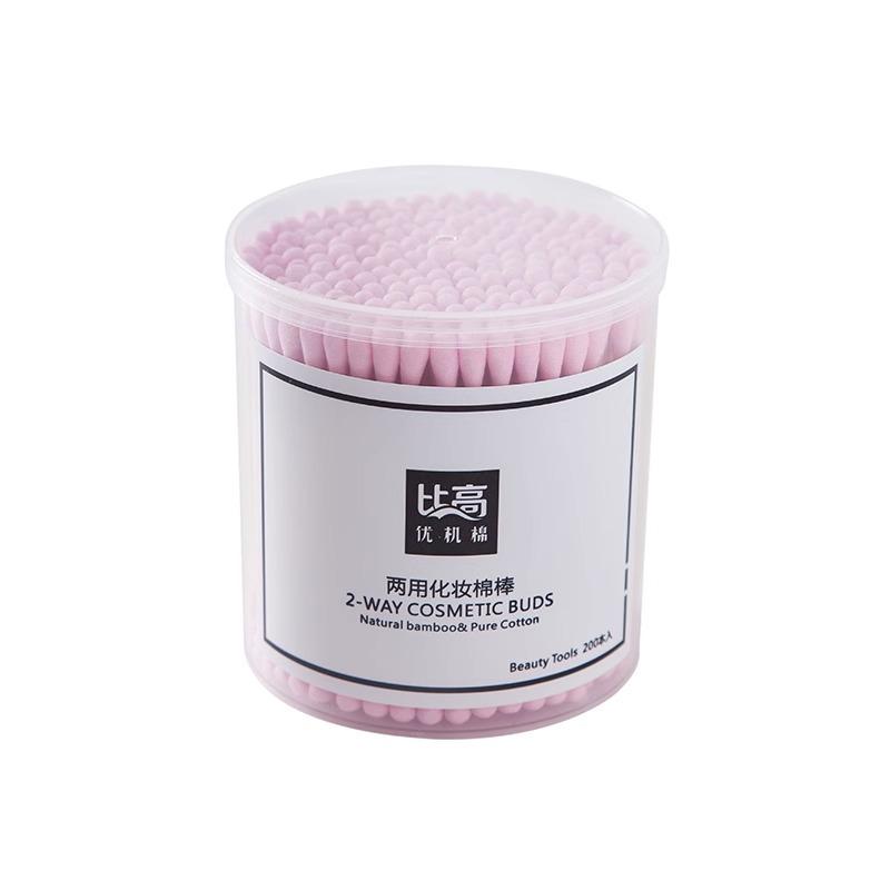 

Двусторонние ватные палочки для одноразовой дезинфекции при снятии макияжа Pink + spiral head