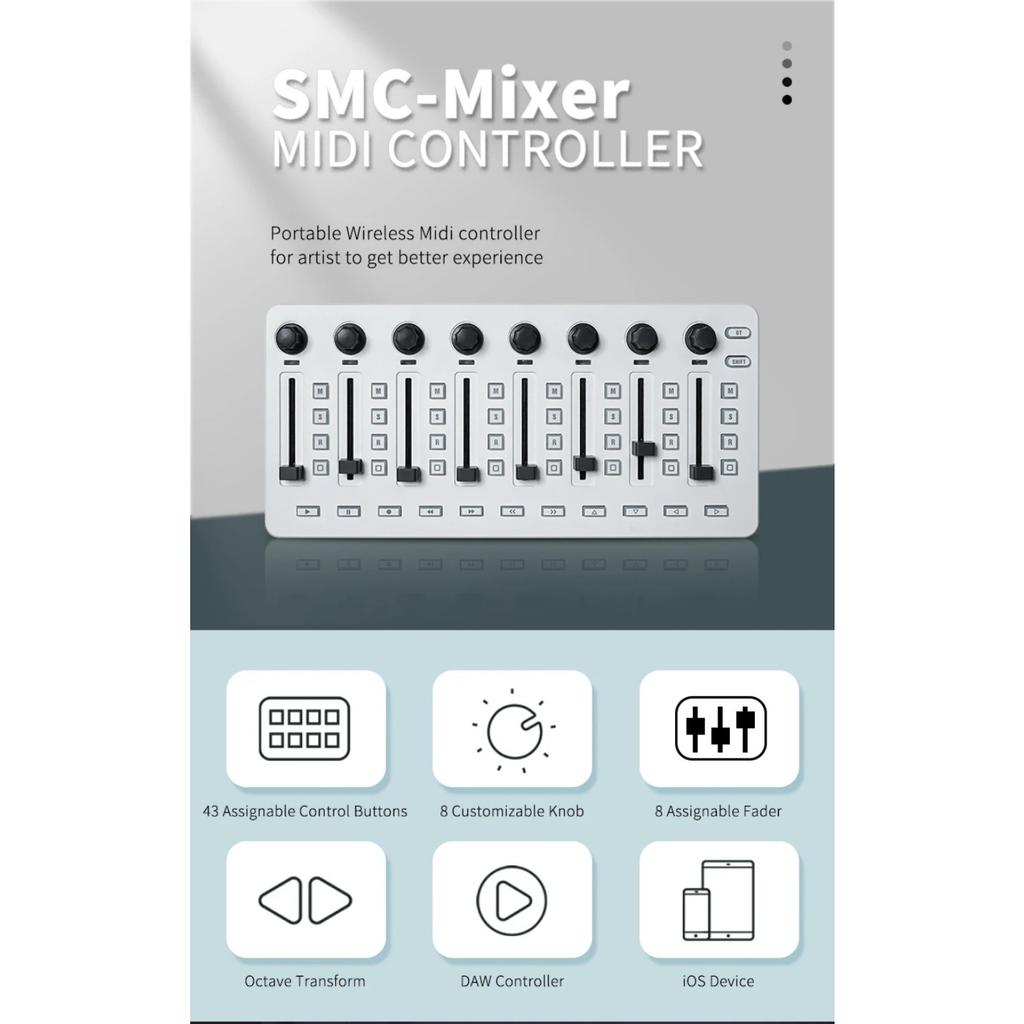 SMC-Mixer W/ Multi-Device Support | Studio & Live Wireless Mixer Controller | Rechargeable MIDI Hub for Electroacoustic I