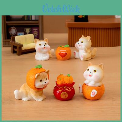 Niedliche Cartoon Harz Orange Katze Blind Box Zubehör Für Auto- Oder Schreibtischdeko
