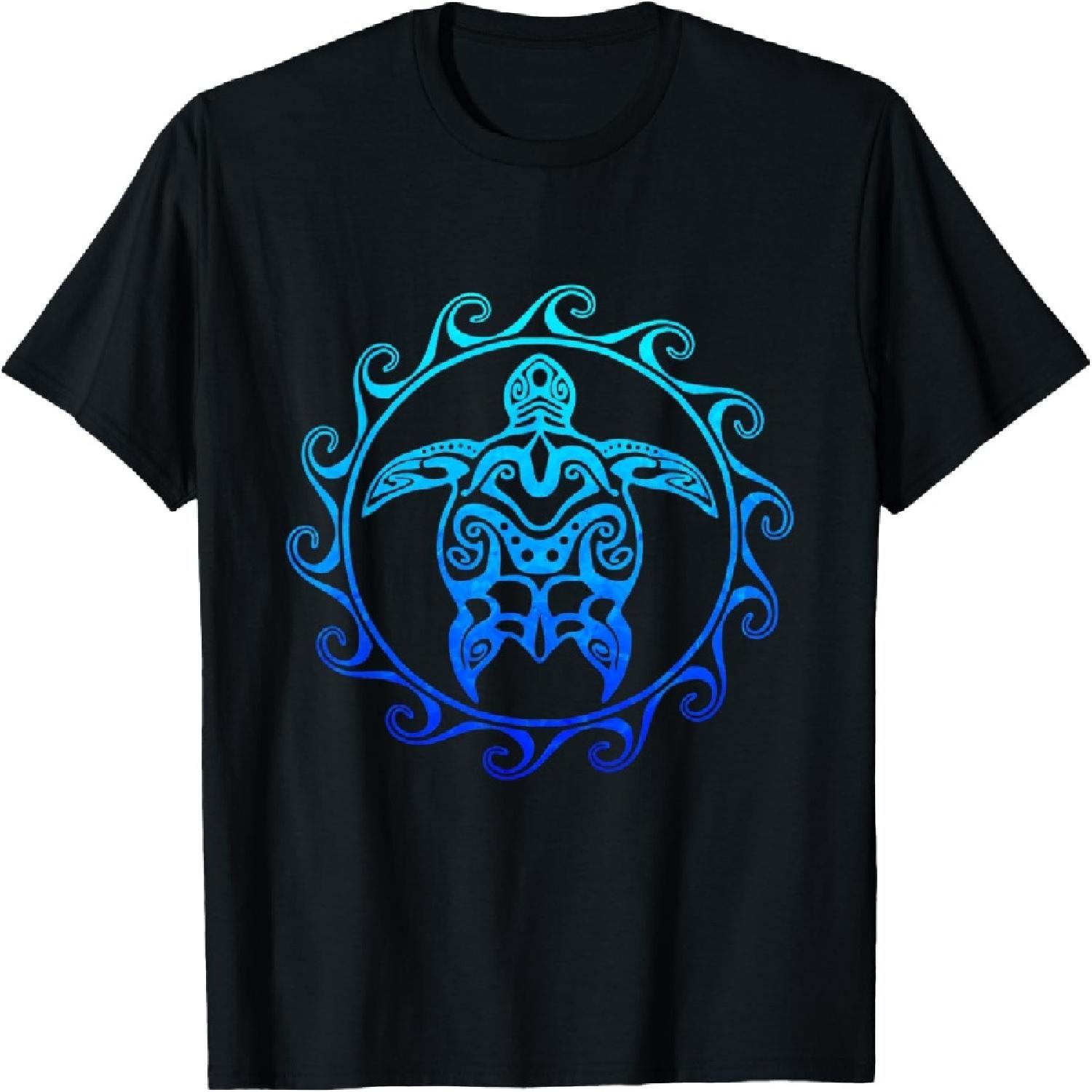 

Ocean Blue Tribal Hawaiian Sea Turtle T-Shirt XXXXXL різнокольоровий