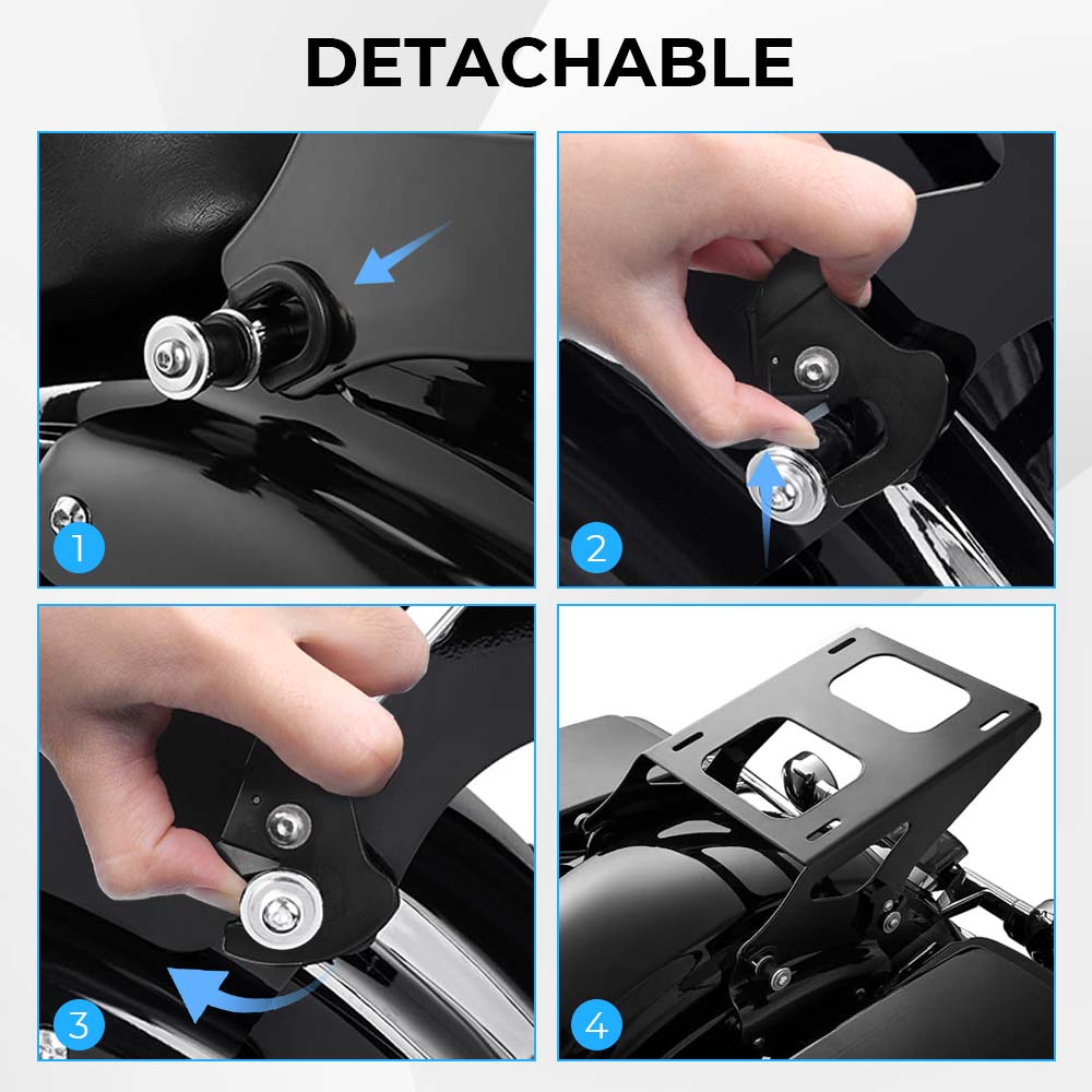 Detachable Two Up Tour Pak Pack Mounting Luggage Rack Steel Alloy Motorcycle For Harley Davidson 2014-25 FLHR FLHRC FLHRSE FLHX