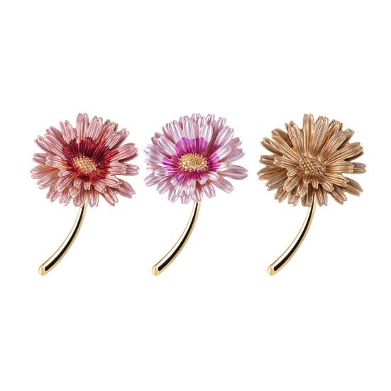 Women Brooch Gradient Enamel Flower Design Brooch Suit Lapel Sweater Dress Coat Badge Weddings Parties Daily Wear