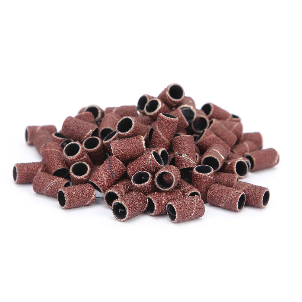 400 Pcs With Shaft Nail Sanding Bands Grinding Sand Pedicure Sanding Bands  Salon Use