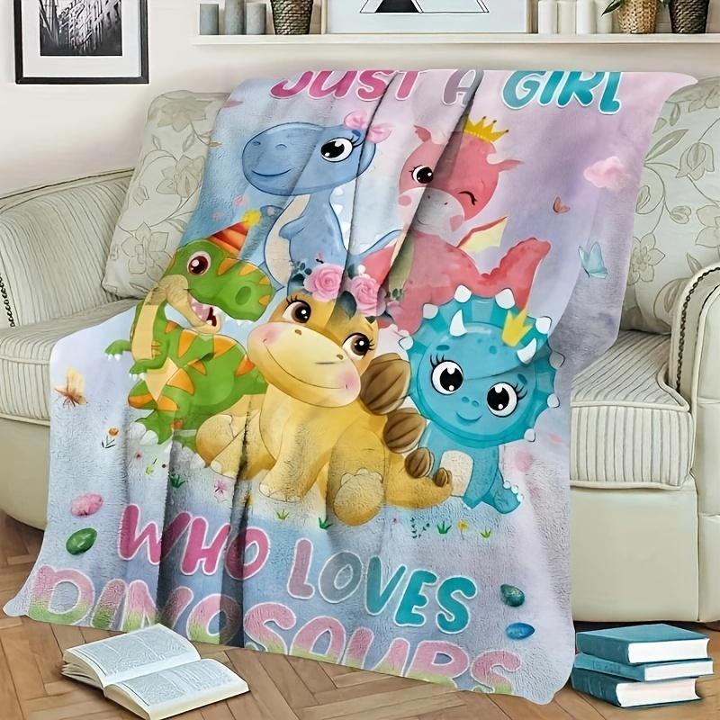 1pc Cute Dinosaur Blanket Gift For Friends Blanket Soft Flannel Sofa Blanket TV Blanket Warm Skin-friendly Office Nap Throw Blanket, Sofa Be 100x150cm