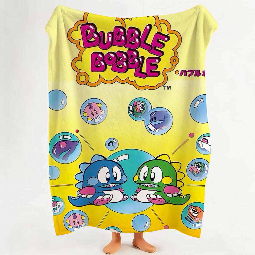 Game G Game B Bubble B Bobble Throw Flannel Throw Blanket Suitable for Sofa Living Room Bedroom