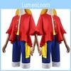Dětský cosplay kostým Luffy Nový svět Polyesterový halloweenský outfit