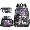 Printed Schoolbag Three-Piece Set, Primary And Secondary School Schoolbag, Backpack, Shoulder Bag, Pencil Bag.