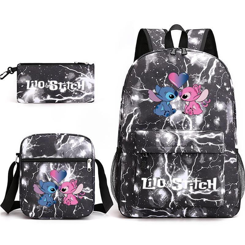 Printed Schoolbag Three-Piece Set, Primary And Secondary School Schoolbag, Backpack, Shoulder Bag, Pencil Bag.