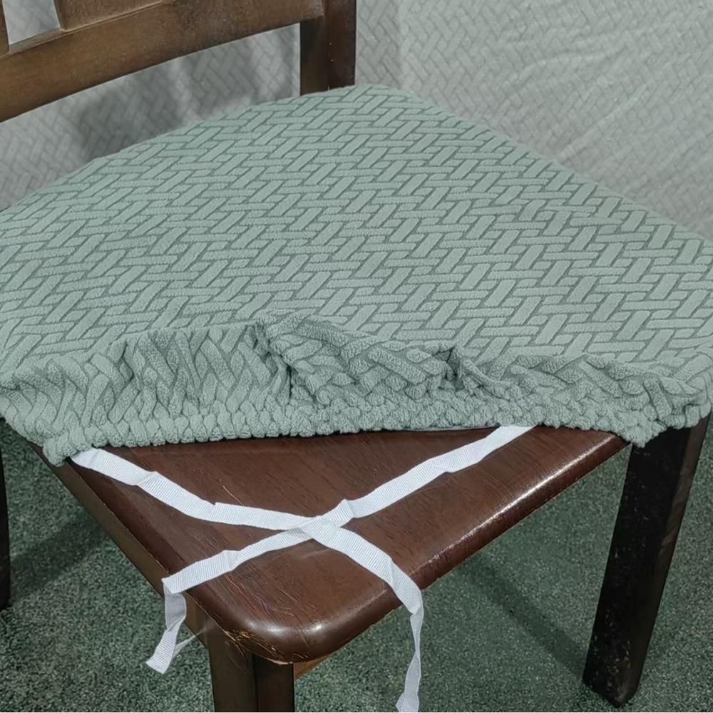 

1Pcs Stretch Jacquard Chair Seat Cover Removable Chair Seat Protector Dining Room Color 6