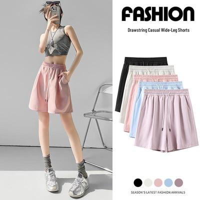 Women's Ice Silk Casual Quick-Dry Summer Shorts - Loose, Wide-Leg, Mid-Length, 2025 Style.