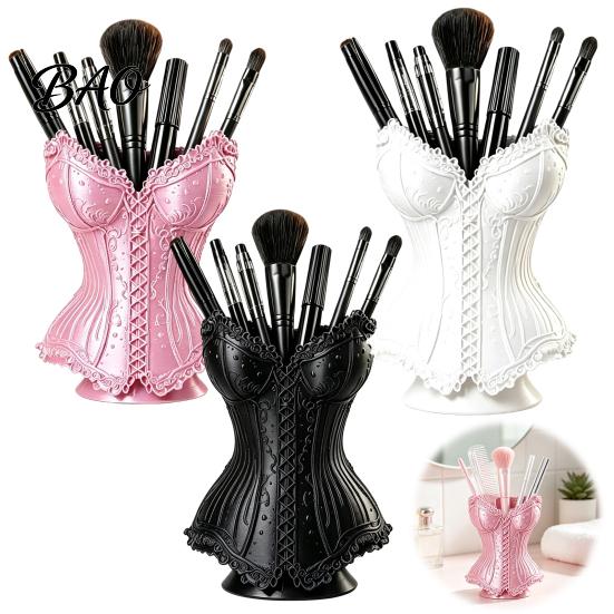Decorative Storage Bin Gothic Corset Pen Holder, 3D Printed Vintage Dark Makeup Brush Aesthetic Decor Desk Organizer for Office Vanity, Halloween