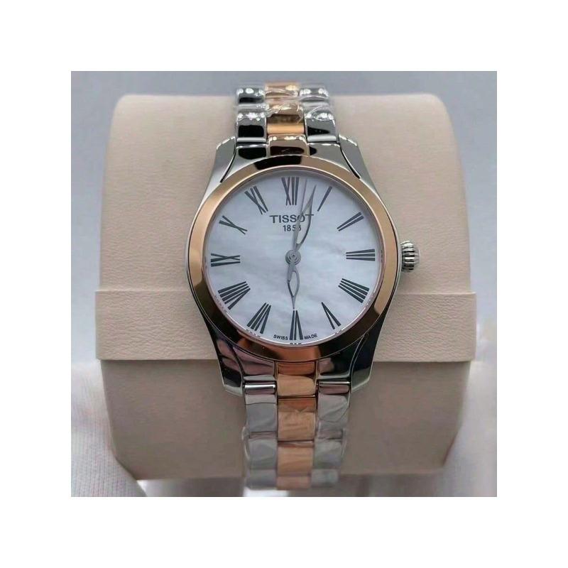Tissot Wave Series, quartz movement, 30m water-resistant, women's watch, Swiss-made, 30mm, white dial, stainless steel case, T112.210.22.113.01
