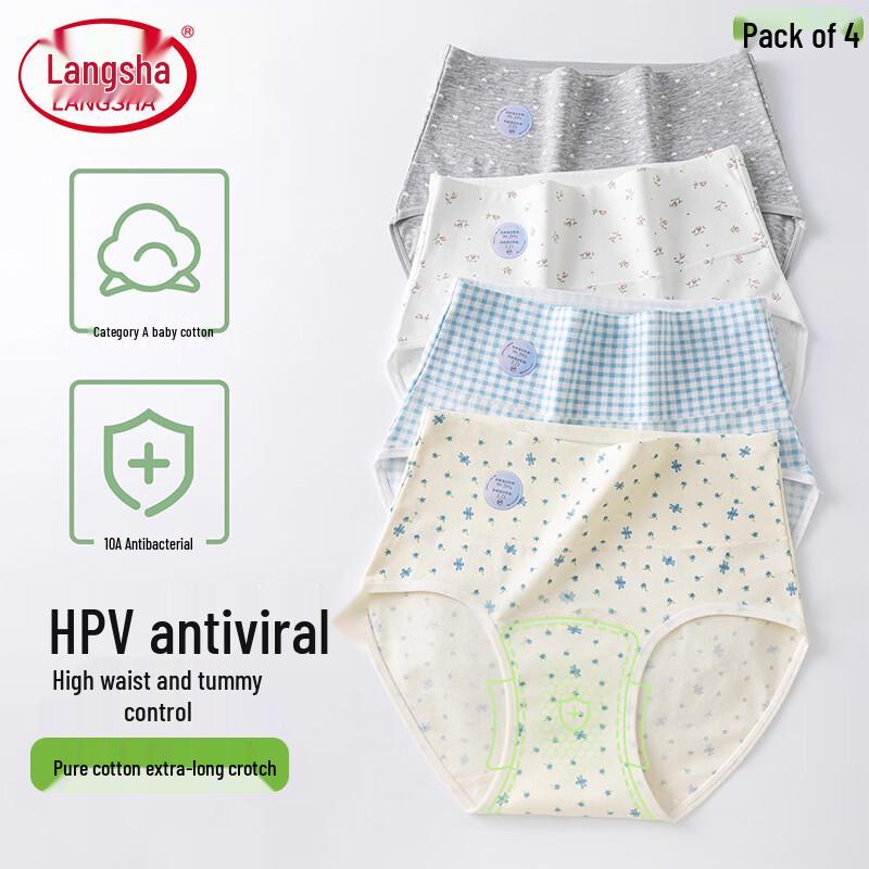 

Langsha Women s Anti-HPV High-Waist Floral Briefs (4-Pack) 2XL