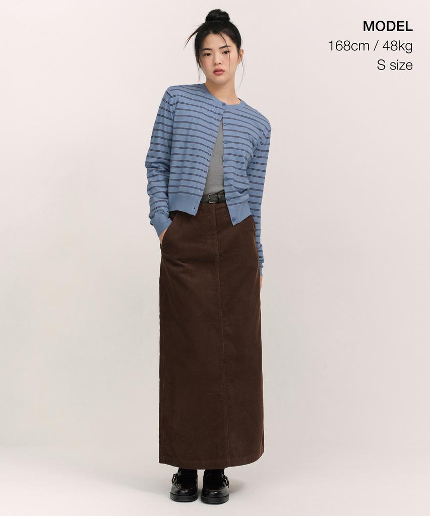 Musinsa Standard Woman 11W Corduroy Maxi Skirt [Brown]
