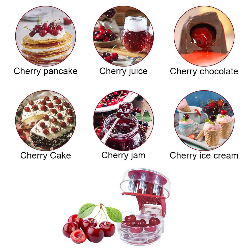 Strumento per la denocciolatura delle ciliegie Dispositivo per la rimozione dei noccioli Push-Pull portatile a sei fori con design a serratura