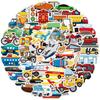 Cute Cartoon Car Stickers Pack for Kids, 50Pcs Waterproof Vinyl Stickers Pack for Hydroflask, Water Bottles, Laptop, Skateboard, Luggage, Phone, Carto