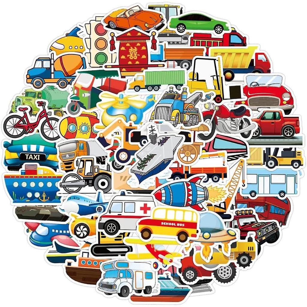 Cute Cartoon Car Stickers Pack for Kids, 50Pcs Waterproof Vinyl Stickers Pack for Hydroflask, Water Bottles, Laptop, Skateboard, Luggage, Phone, Carto