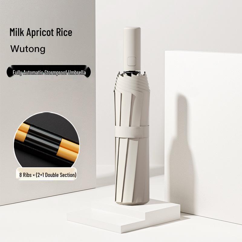 Automatic Buckle Women’s Umbrella: Windproof, Reinforced, Sun & Rain UV Protection