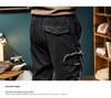 Men's American Retro Zipper Multi-Pocket Versatile Cuff Cargo Pants 7608