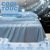 1 Duvet Cover+1 Bed Sheet+2 Pillowcases Luxury Ice Silk Bedding Set with Duvet Cover Bed Sheet Pillowcases Fitted/Flat Bedheet