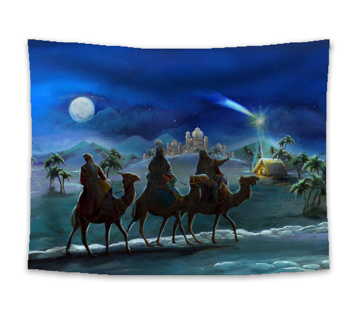 С Рождеством печатный домашний декор гобелен настенный для спальни гостиной Настенный — фото 13