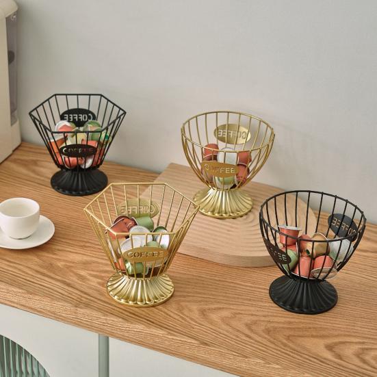 Coffee Capsule Storage Bowl Large Capacity Espresso Pods Organizer Countertop Coffee Capsule Holder for Snacks Candies Coffee Bar