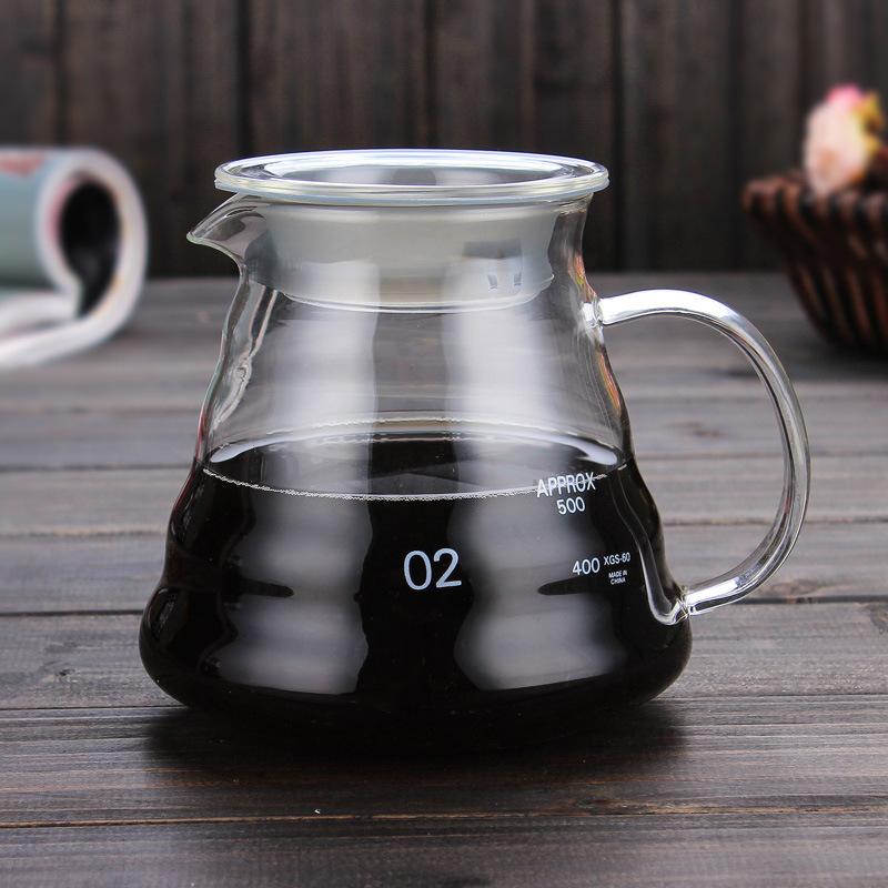 Coffee Carafe 300/500/700ml Coffee Clear Glass Kettle Sharing Pot with Lids Coffee Espresso Maker Accessories