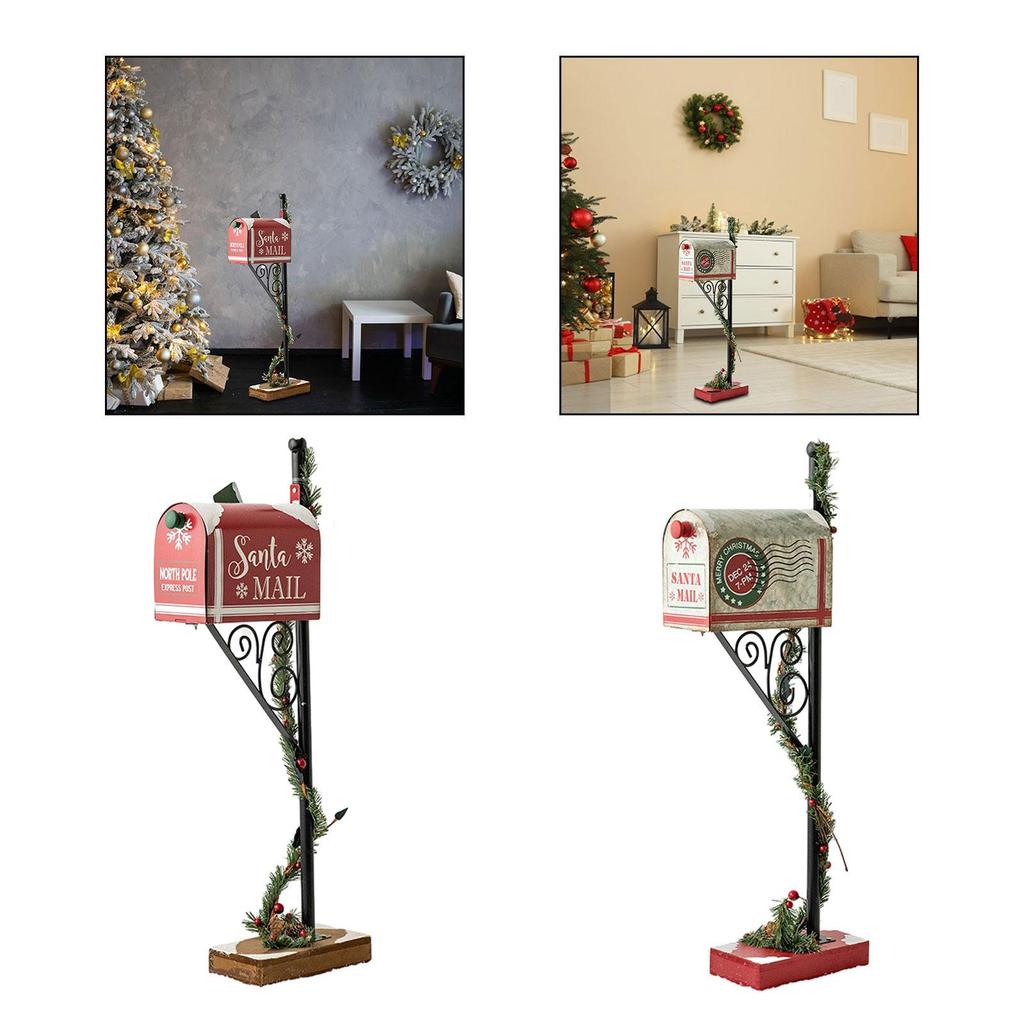Christmas Santa Mailbox Creative Unique Sturdy Christmas Decoration Decorative for Indoor Outdoor Party Holiday Home Xmas
