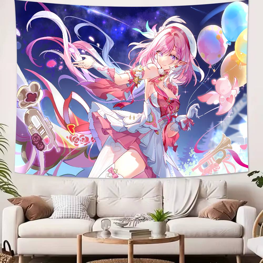 XXL Cool Honkai Impact 3rd Gaming Cute Girl Elysia Tapestry Decoration Bedroom Dormitory Background Living Room Club Tapestry