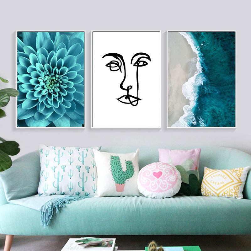 Nordic Decoration Poster and Prints Life Quote Flower Sea Landscape Wall Art Canvas Painting Decorative Picture Home Decor