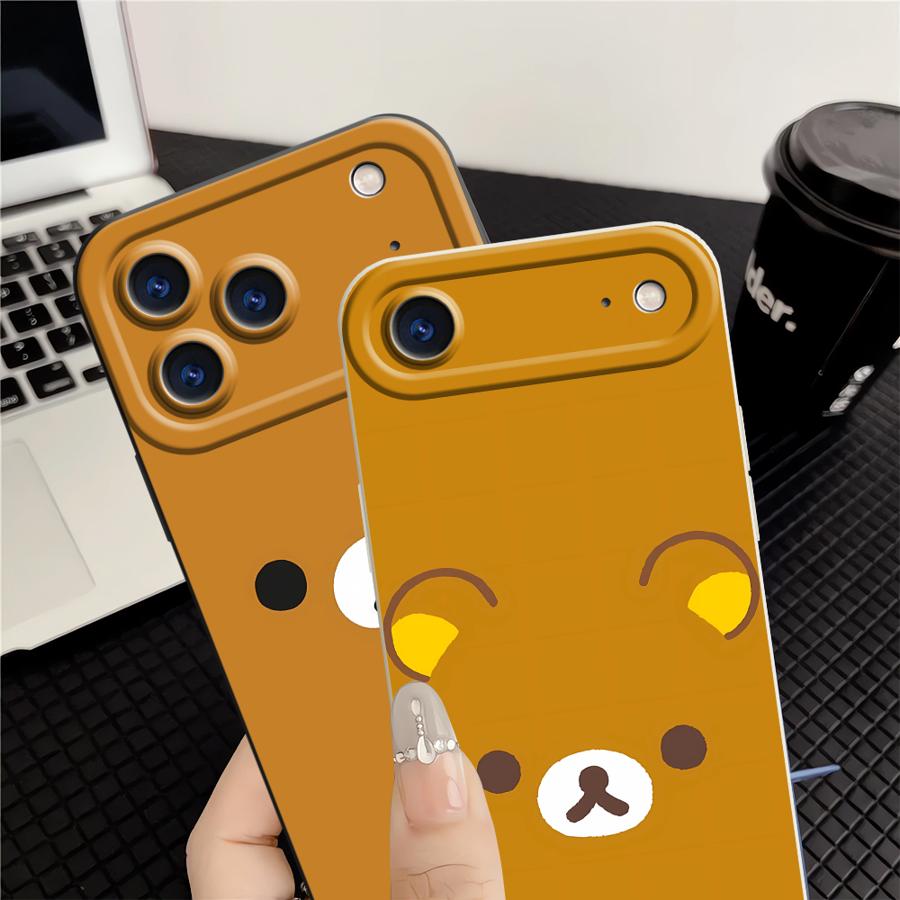 Cartoon Rilakkuma Bear TPU Phone Cover Case for Apple iPhone 17 Pro Max Air 11 14 13 15 Pro 16 12 Plus