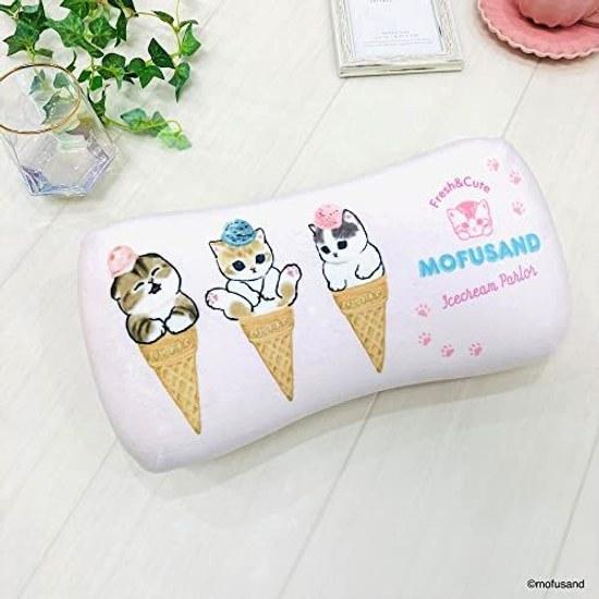 MORIPiLO low rebound cushion lumbar pillow Mofu Sand Ice Nyan (mini relaxation pillow) skin-friendly fluffy texture goods stuffed animal nap pink