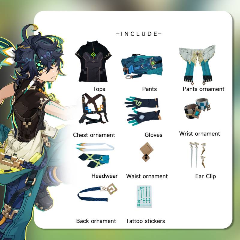 

Костюм для косплея Genshin Kinich Impact, мультяшная игра, ролевая игра, вечеринка, Хэллоуин S