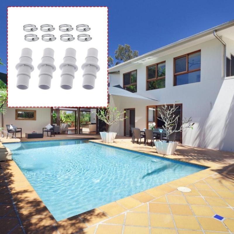 Pack Of 4 Pool Hose Replacement divisions With 8 Fasteners For Secure Water Tight Connection In Swimming Areas And Fountains