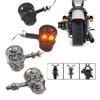 Universal Skull LED Turn Signals Blinker Indicator Lights 10mm Screw Signal Indicator Suitable for Motorbike 1 Pair