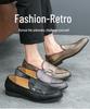 British Style Men's Leather Loafers - Large Size, Slip-On, Spring/Autumn Driving Shoes