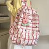 Schoolbag Campus Style Plaid Sweet Backpack Female Large Capacity Foreign Style Small Flower Korean Student School Bag Fresh Versatile Backpack