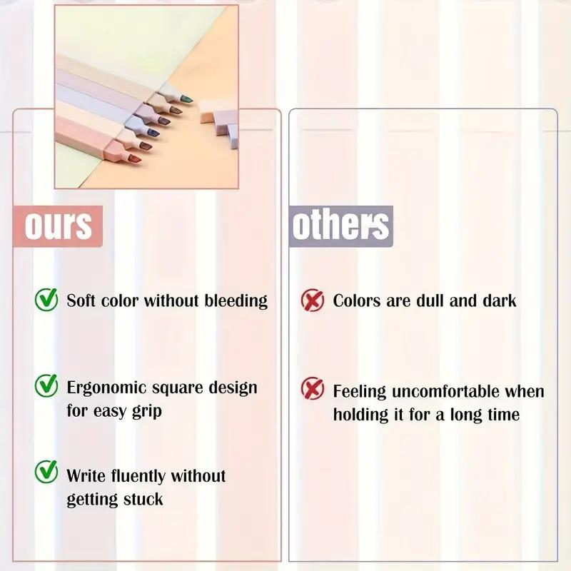 6pcs/set Pastel Color Marker Pen Kawaii Stationery Colored Marker School Supplies