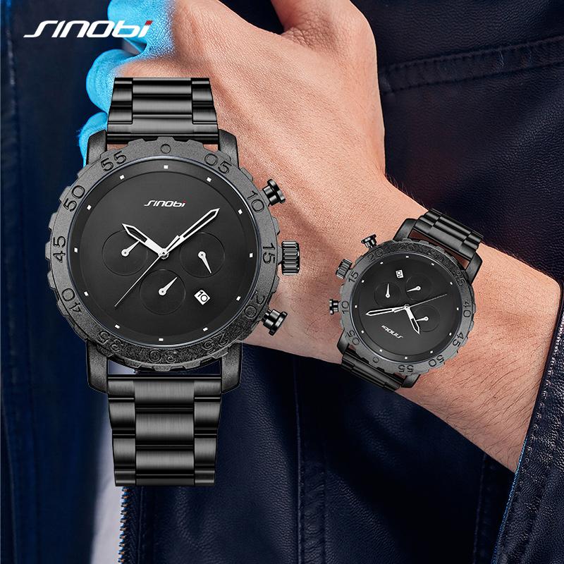 SINOBI New Arrival Men's Chronograph Watches Original Design Man's Quartz Wristwatches Geneva Sports Clock