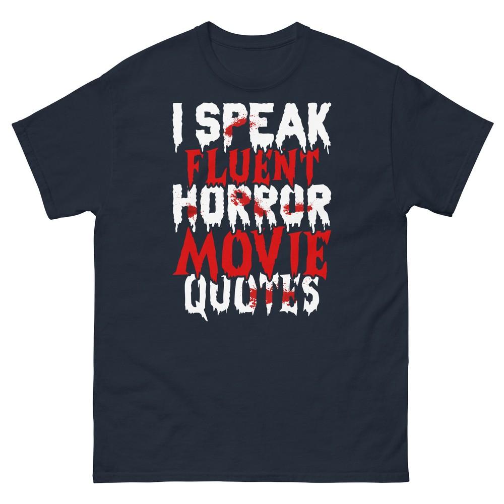 Я свободно цитирую фильмы ужасов Хэллоуин Стриминг Мужская классическая футболка 4XL