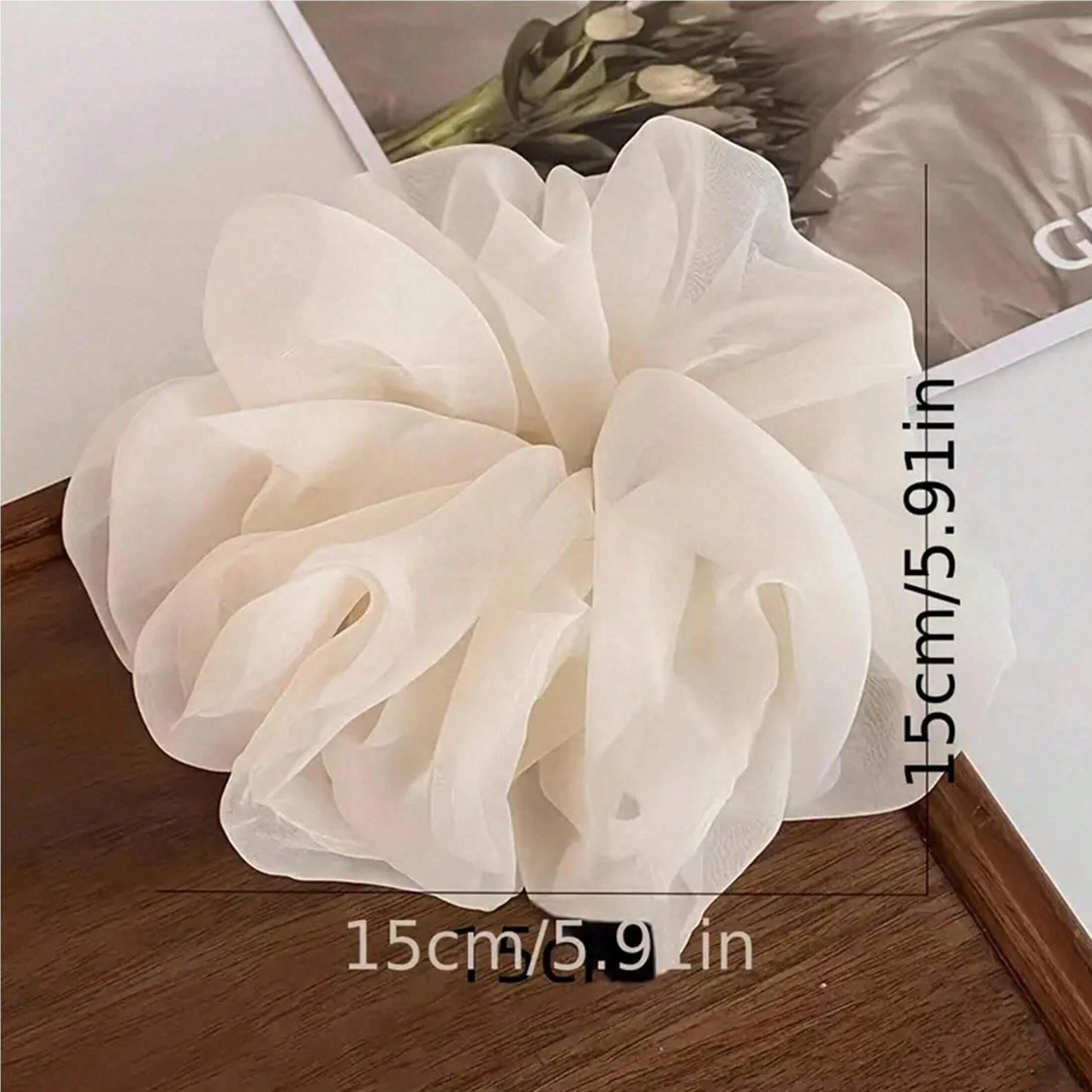

1/5Pcs French Style Puff Chiffon Scrunchies Elastic Hair Ties Elegant Ponytail Holder Hair Bun Decoration