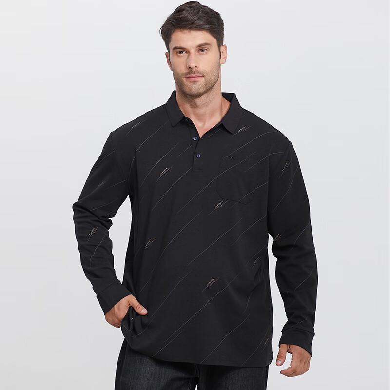 Men's Plus Size Casual Long Sleeve Polo Shirt