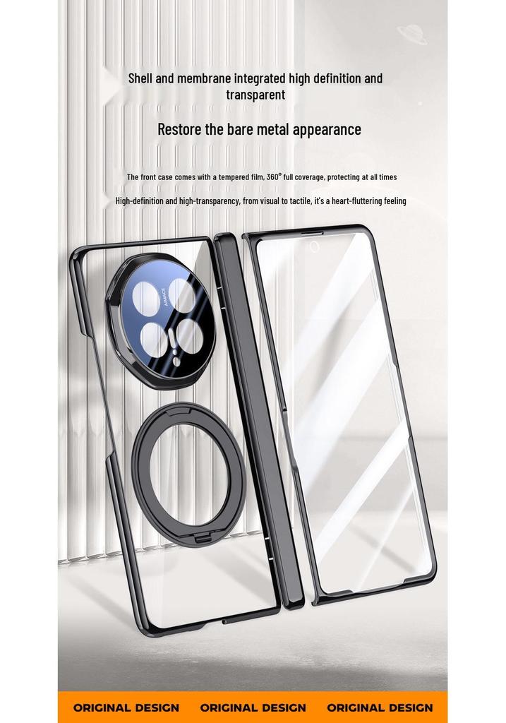 Honor Magic V6 Transparent Foldable Phone Case, Magnetic Stand, Full Coverage, Anti-Drop Protection for Men