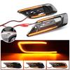 2pcs Car LED Dynamic Turn Signal Light,Smoke Black Lens Yellow LED Dynamic Side Marker