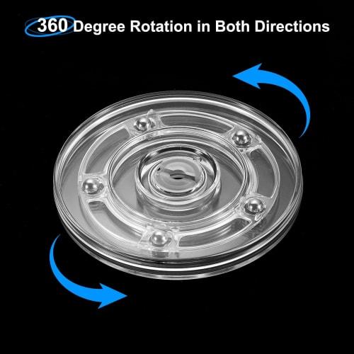 uxcell Acrylic Lazy Susan Rotating Platform, 4-inch Clear Rotating Platform Organizer with Ball Bearings, 360-Degree Rotating Tray, Fragrance Storage