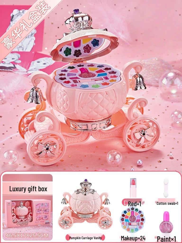 

Kids Cosmetic Playset: Realistic Lipstick & Makeup Palette for Girls Aged 3-6 Years